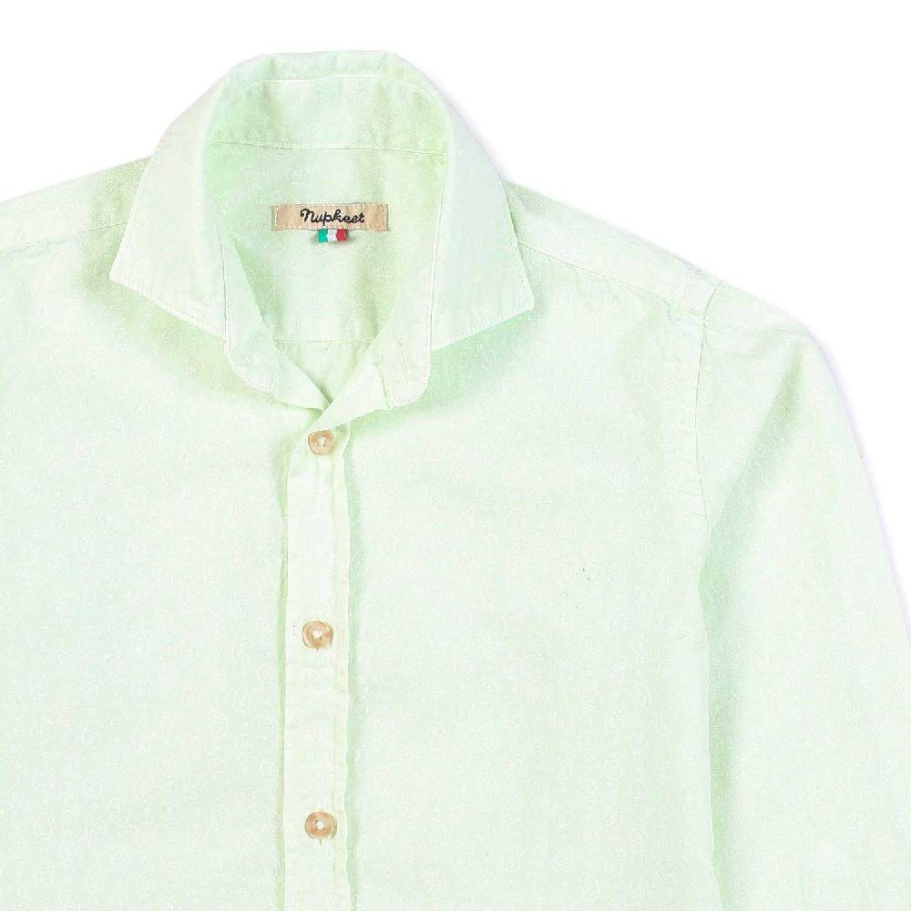 Nupkeet Camicia verde acqua Palermo fantasia kashmir Outlet
