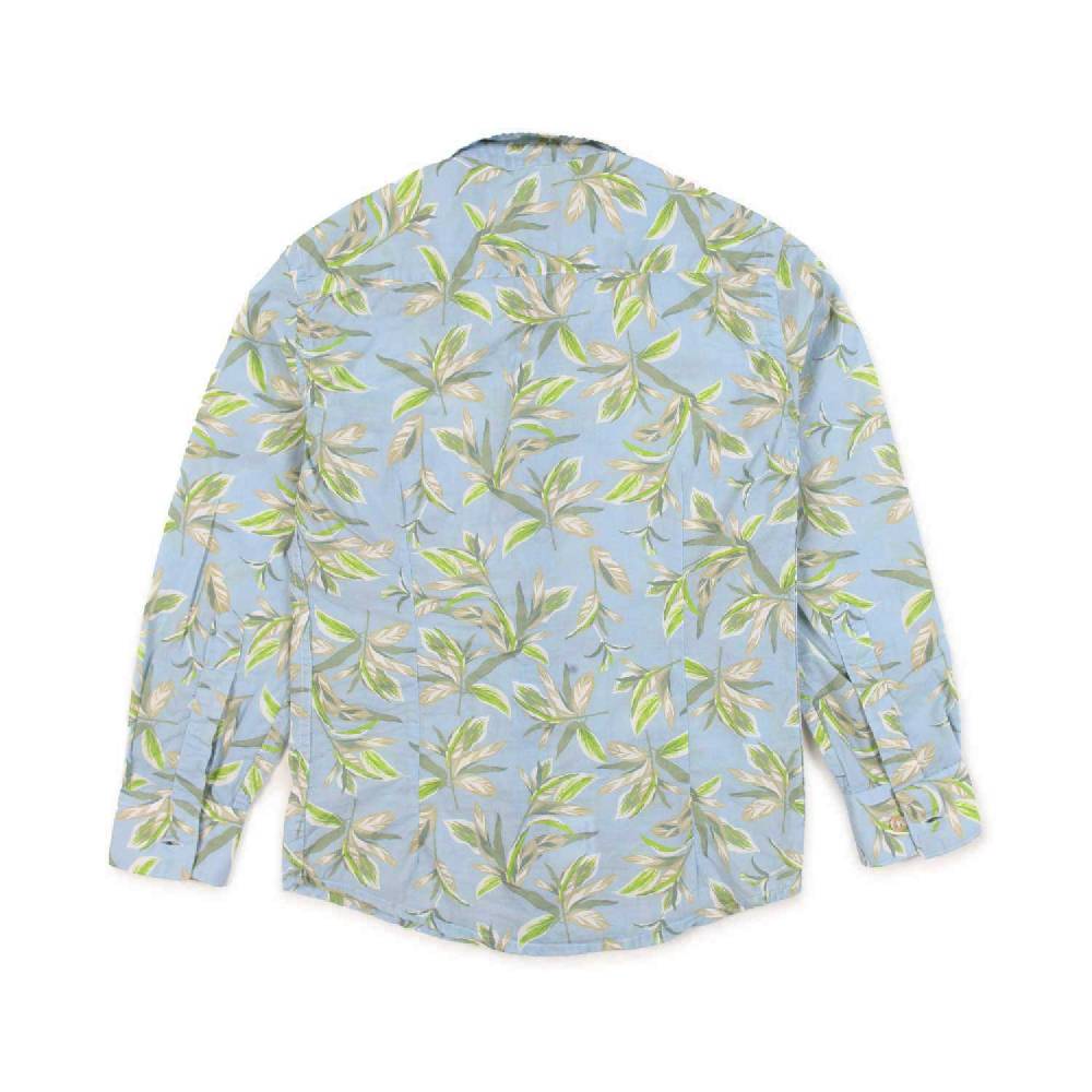 Nupkeet Camicia azzurra con stampa foglie Ravenna In Vendita
