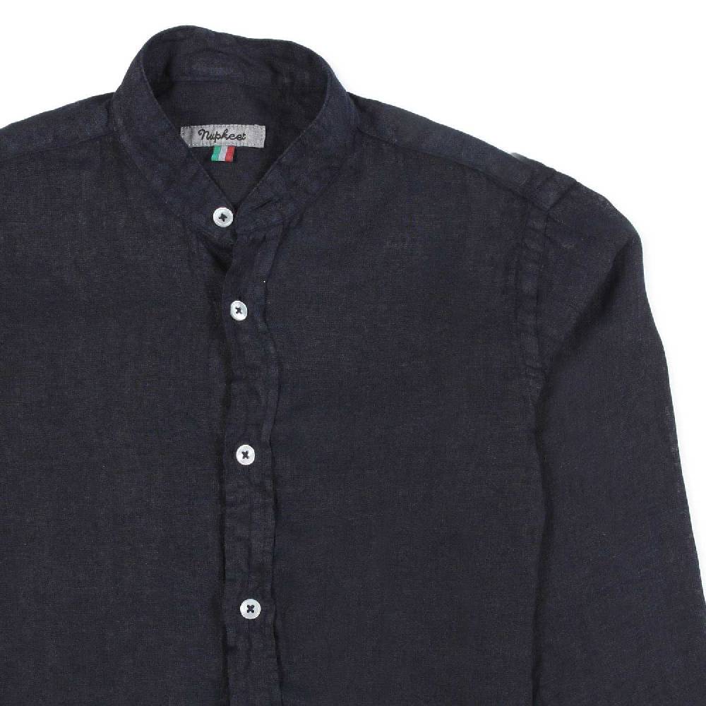 Nupkeet Camicia coreana lino blu Catanzaro Vendite Flash
