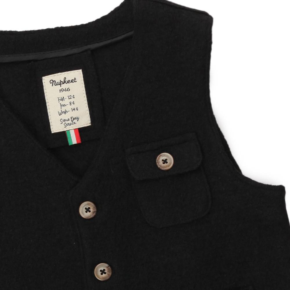 Nupkeet Gilet Fabio nero misto lana Online Outlet