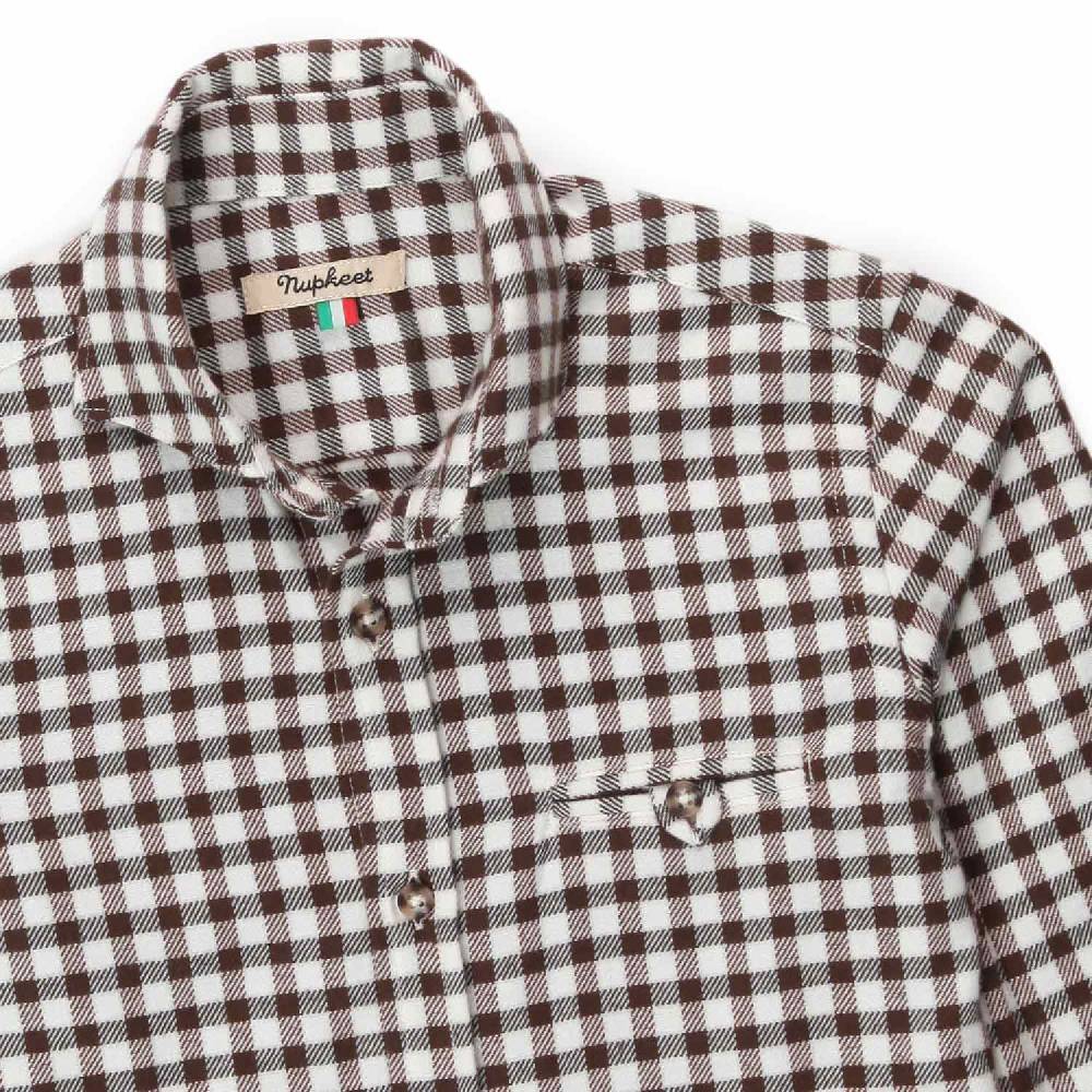 Nupkeet Camicia vichy marrone Genny ACQUISTA ORA