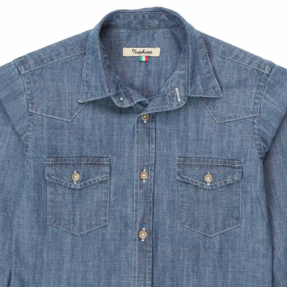 Nupkeet Camicia texana Ruben blu denim Promozione temporanea