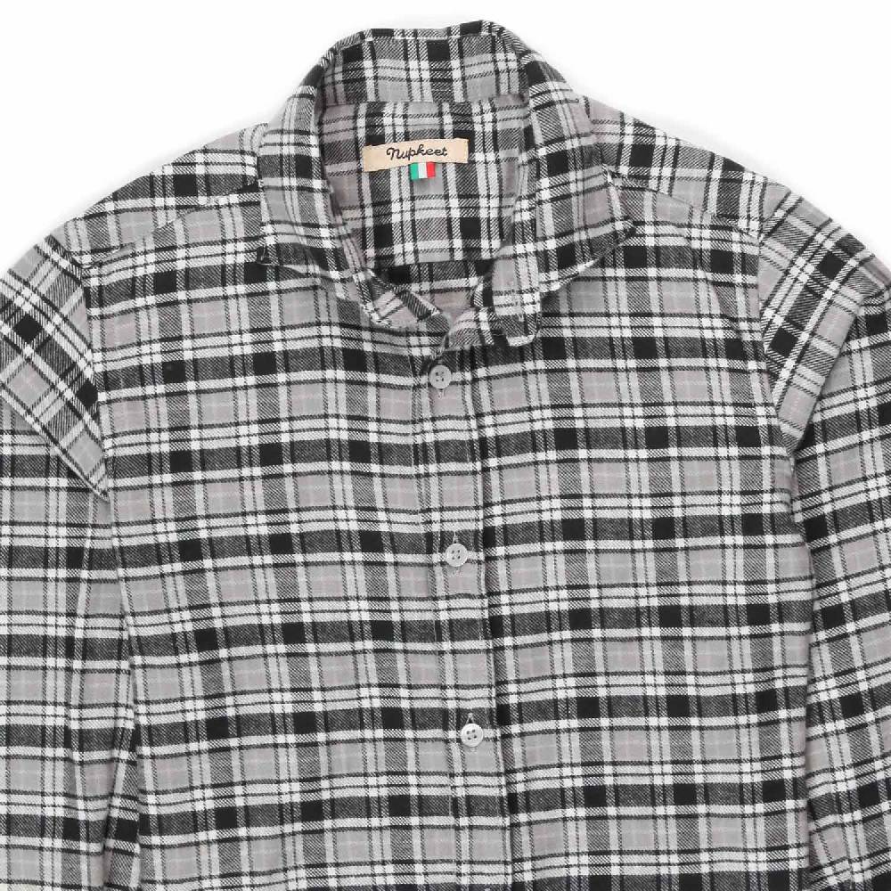 Nupkeet Camicia Romolo check grigia e nera Offerta speciale della fabbrica