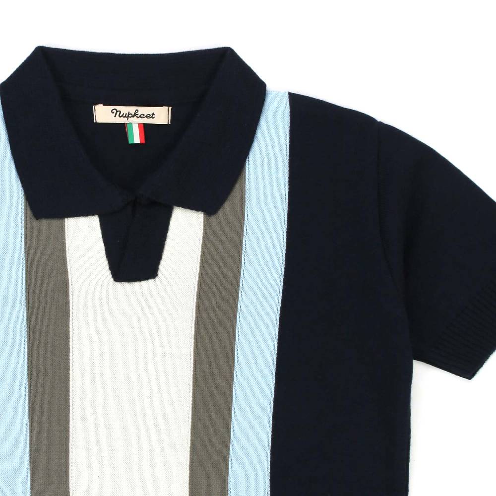 Nupkeet Polo Panay blu in tricot Pezzi Unici