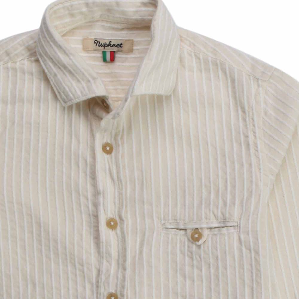 Nupkeet Iena ecru e panna – Camicia in mussola ricamata In Vendita