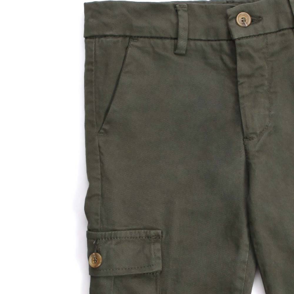 Nupkeet Grillo verde militare – Pantalone cargo in gabardine Grande vendita