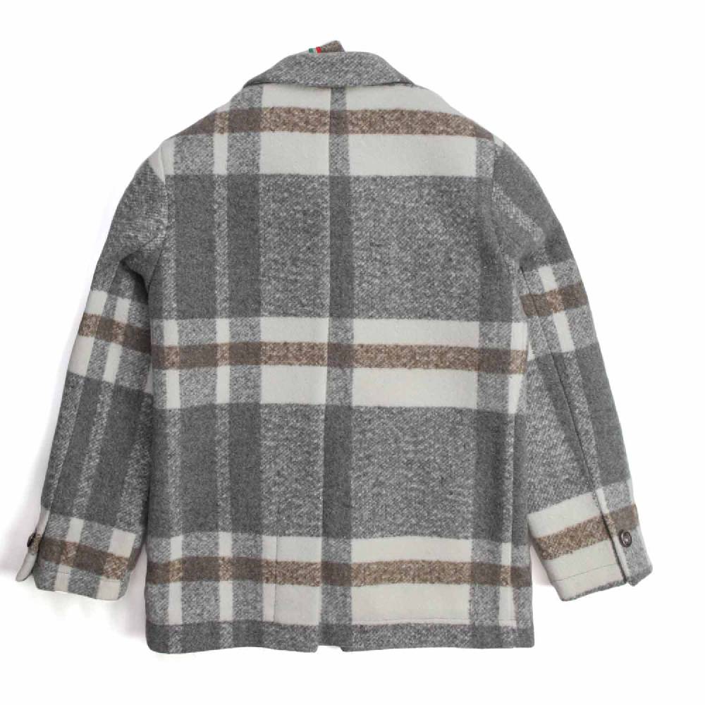Nupkeet Lumaca grigio e panna – Giaccone in panno scozzese Offerte esclusive