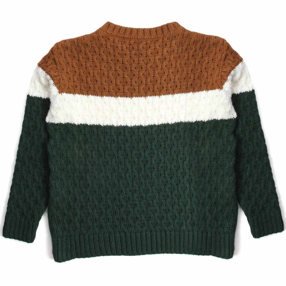 Nupkeet Piccione verde – Pullover in tricot tricolore Lightning offer