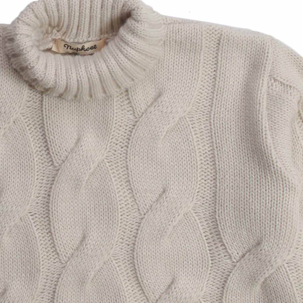 Nupkeet Orso ecru – Pullover collo alto in tricot Offerte stagionali