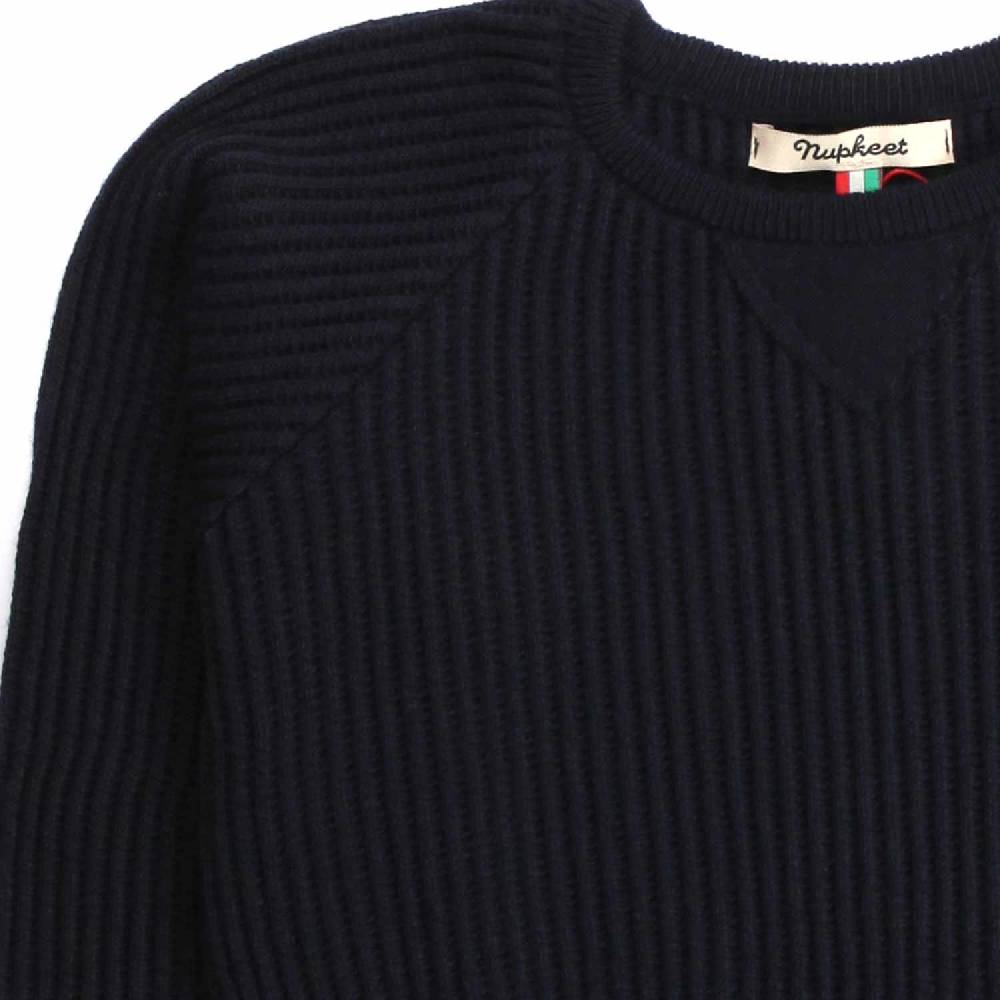 Nupkeet Aquila blu scuro – Pullover in tricot a coste Liquidazione