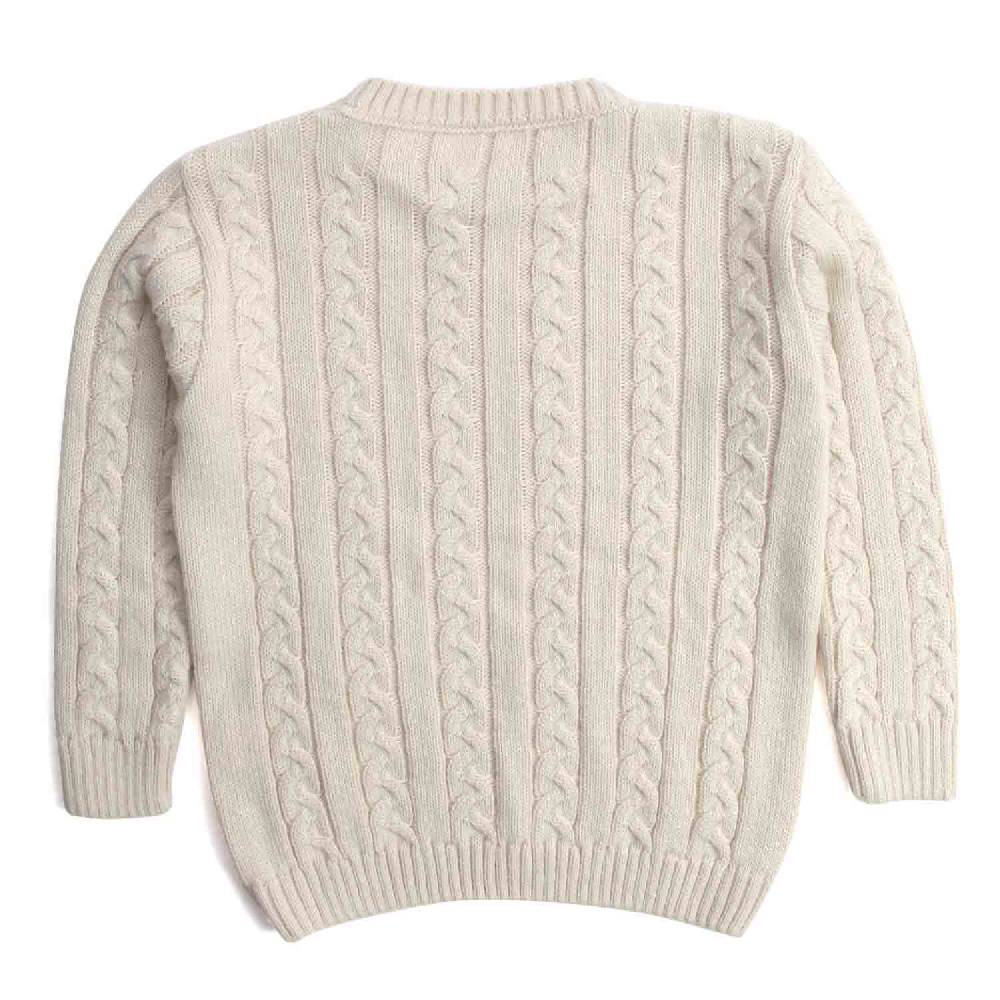 Nupkeet Mosca ecru – Pullover in tricot a trecce Offerte giornaliere