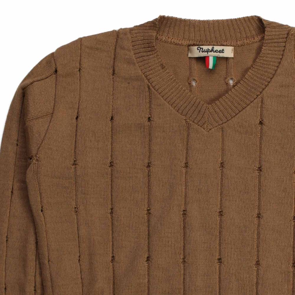 Nupkeet Quaglia cammello – Pullover in tricot misto lana Offerte speciali