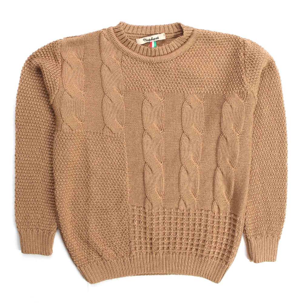 Nupkeet Faina cammello – Pullover in tricot con trecce Enormi risparmi