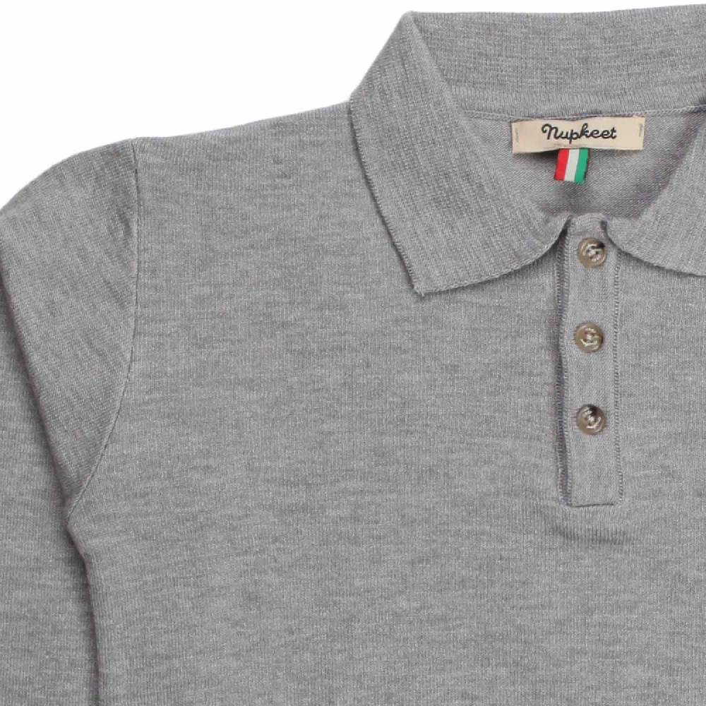 Nupkeet Gnu grigio chiaro – Polo in tricot stretch Offerta settimanale