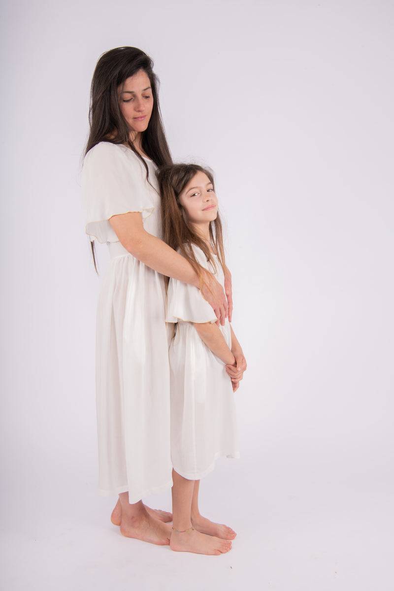 Olive E Miele MiniMe abito Dorothea latte Sottocosto