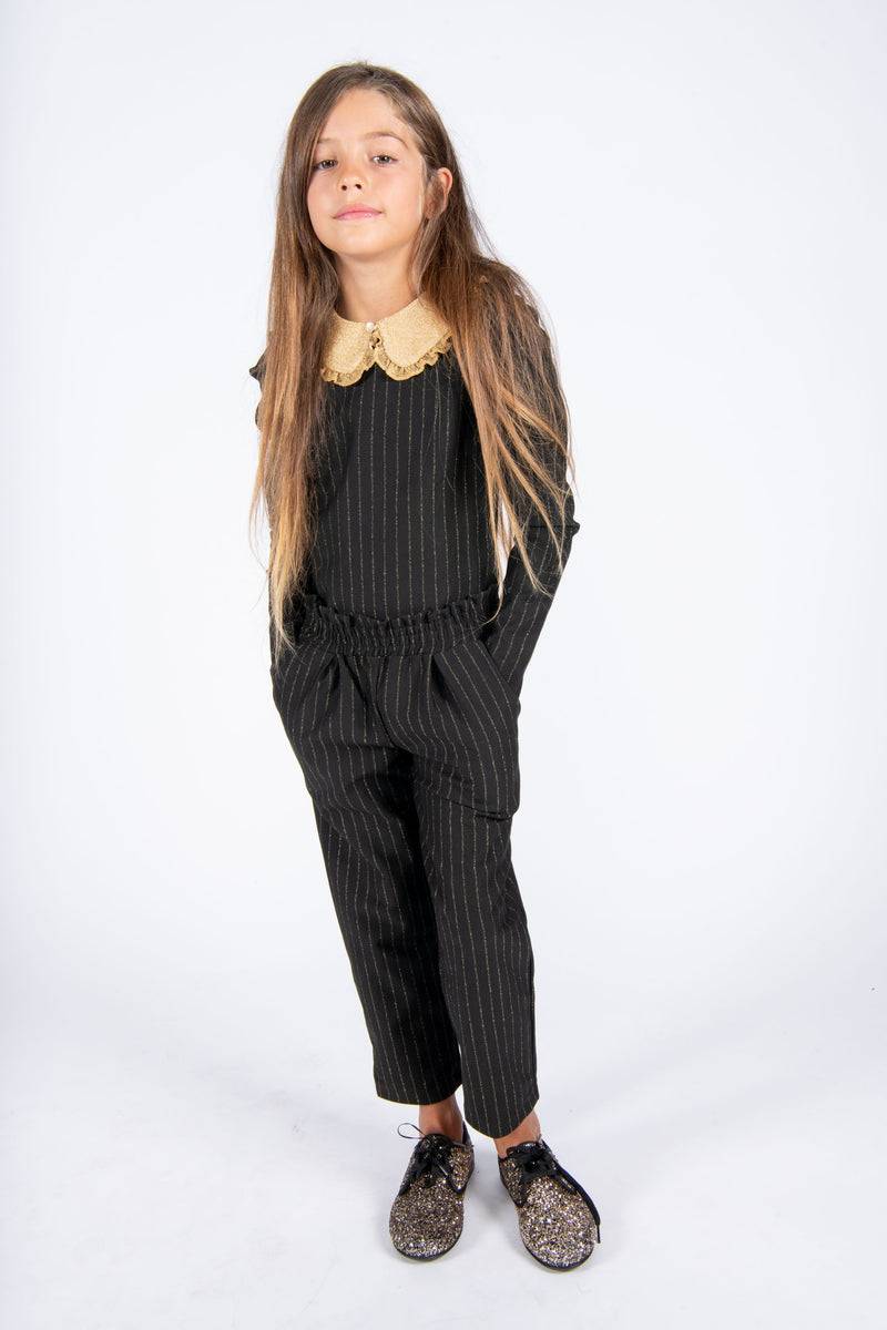 Olive E Miele PANTALONE GERTIE GESSATO LUREX Presa