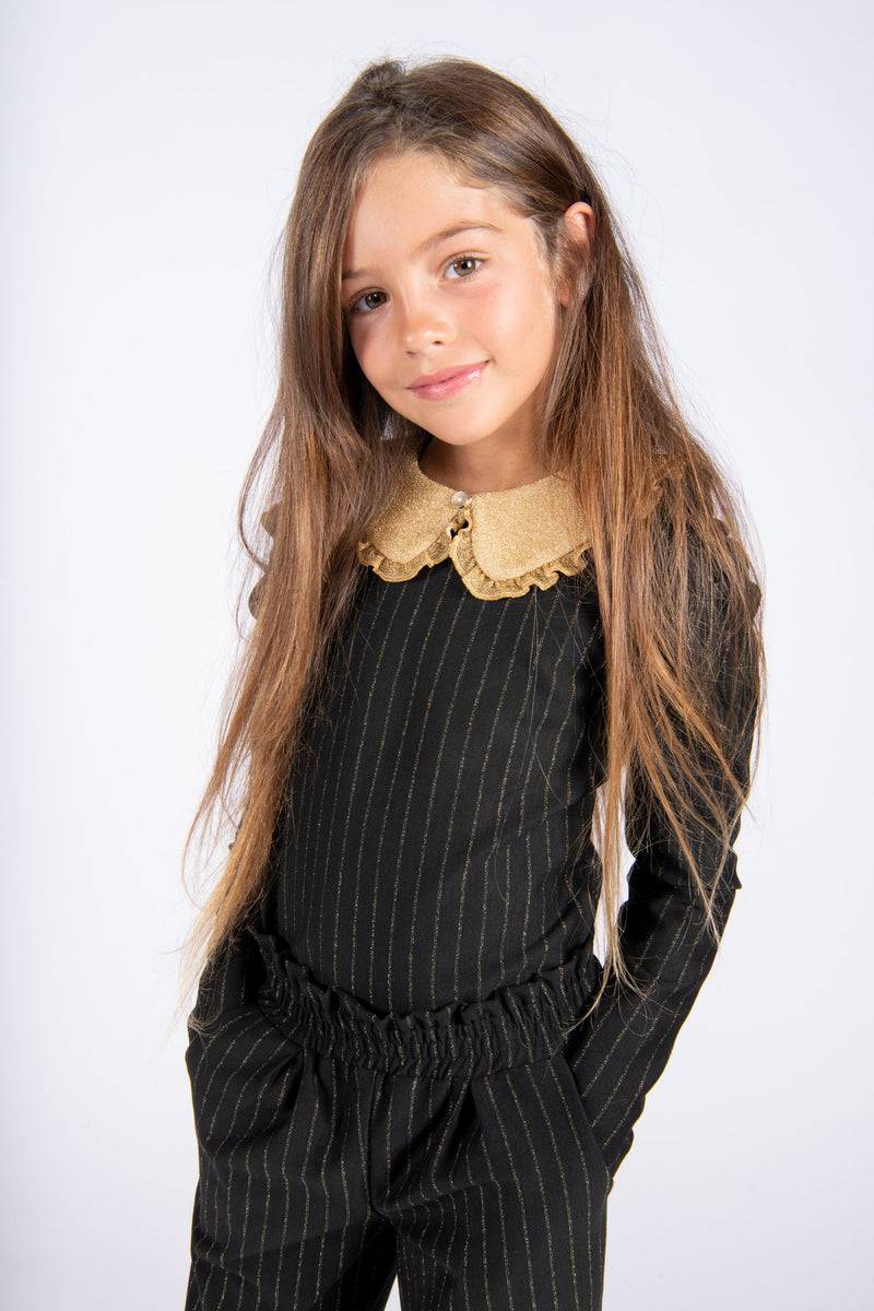 Olive E Miele PANTALONE GERTIE GESSATO LUREX Presa