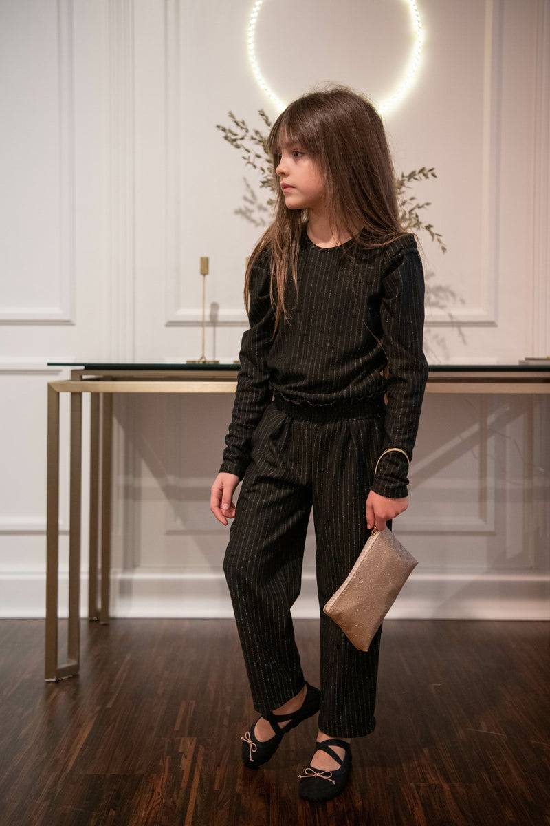 Olive E Miele PANTALONE GERTIE GESSATO LUREX Presa