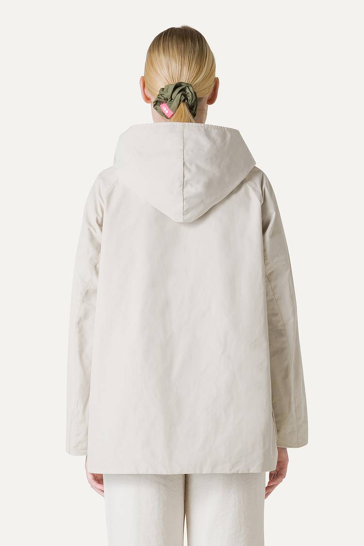 Oof Wear IMPERMEABILE REVERSIBILE CON CAPPUCCIO IN NYLON MEMORY 9411 - PANNA/VERDE MIMETICO Negozi Online