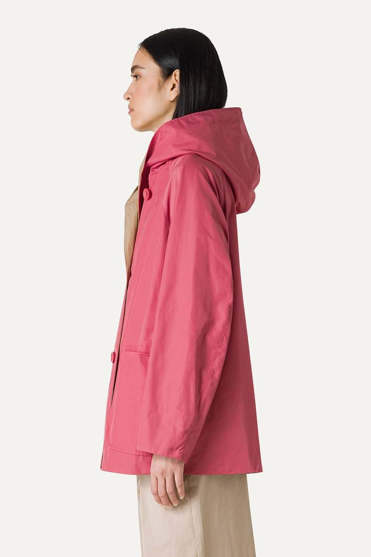 Oof Wear IMPERMEABILE REVERSIBILE CON CAPPUCCIO IN NYLON MEMORY 9411 - ROSA ANTICO/BEIGE Acquista Ora