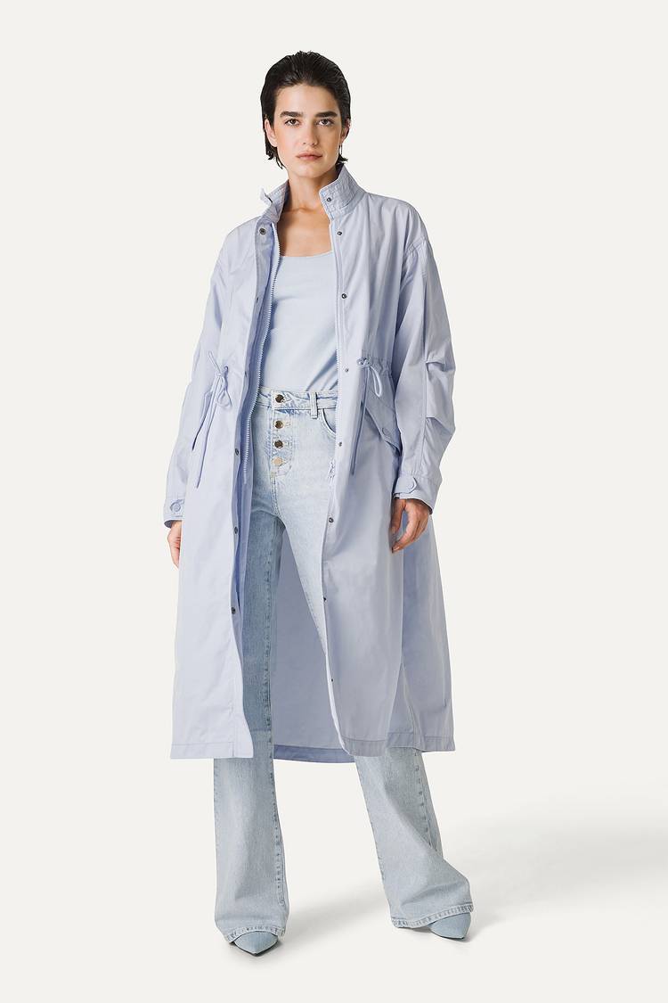 Oof Wear PARKA LUNGO OVER IN NYLON MEMORY 9211 - GHIACCIO Fino Al -60%