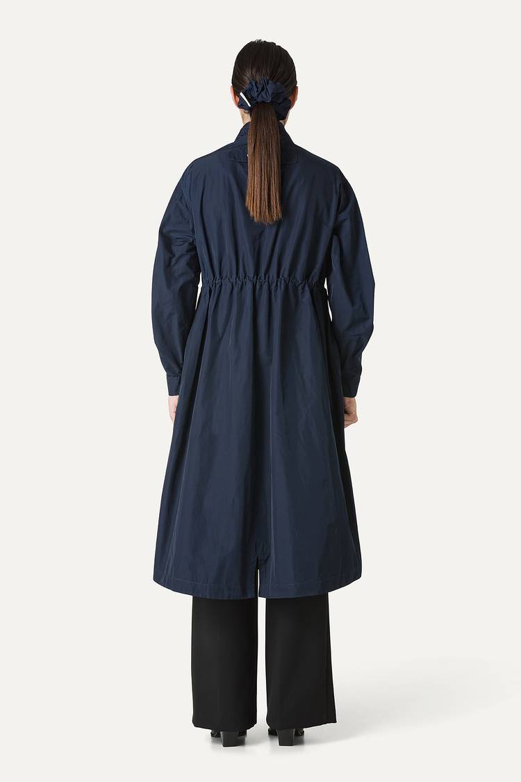 Oof Wear PARKA LUNGO OVER IN NYLON MEMORY 9211 - BLU NOTTE Shopping Online