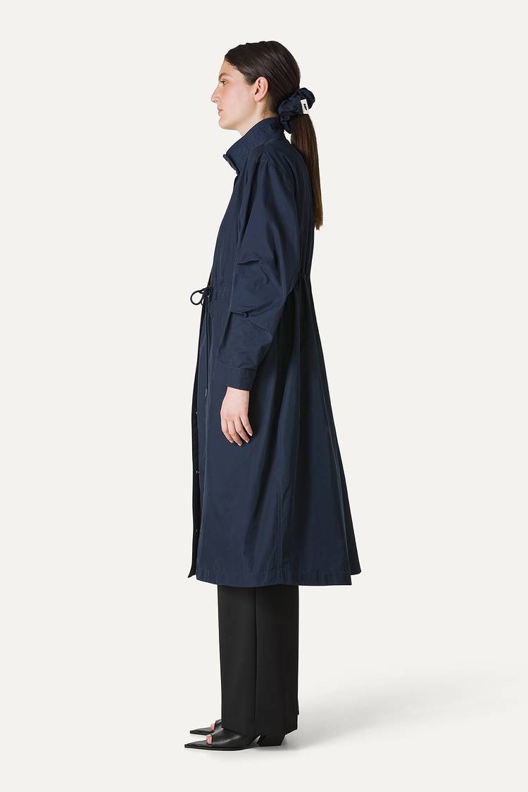 Oof Wear PARKA LUNGO OVER IN NYLON MEMORY 9211 - BLU NOTTE Shopping Online