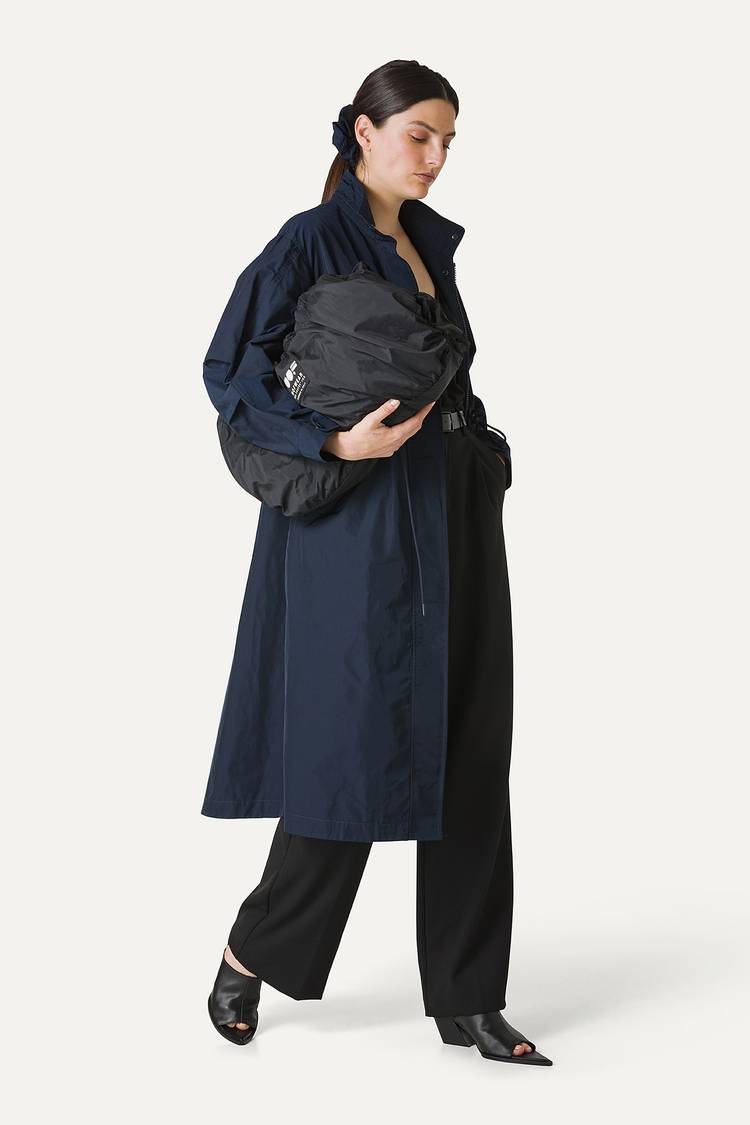 Oof Wear PARKA LUNGO OVER IN NYLON MEMORY 9211 - BLU NOTTE Shopping Online