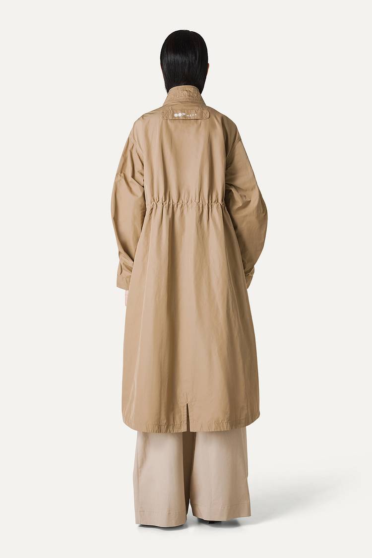 Oof Wear PARKA LUNGO OVER IN NYLON MEMORY 9211 - BEIGE Sottocosto
