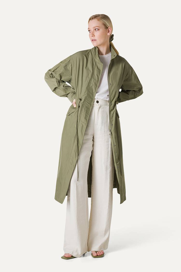 Oof Wear PARKA LUNGO OVER IN NYLON MEMORY 9211 - VERDE MIMETICO Convenienza