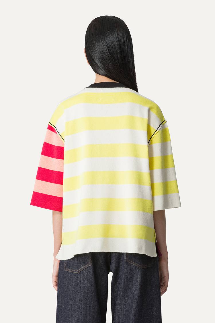 Oof Wear T-SHIRT A RIGHE COLORATE IN COTONE 4055 - PANNA/BORDEAUX Sconto