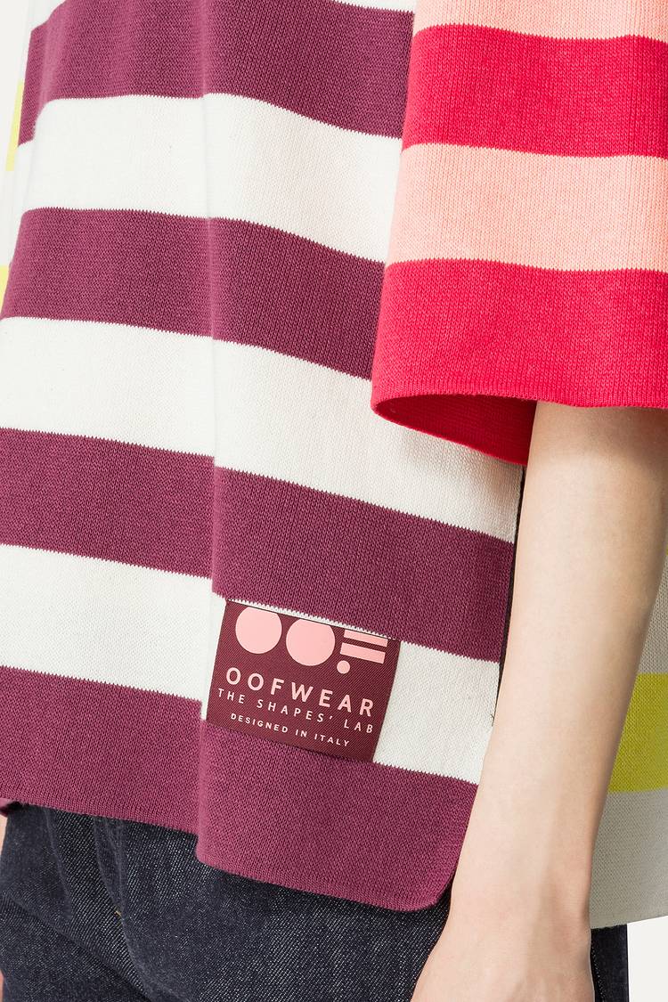 Oof Wear T-SHIRT A RIGHE COLORATE IN COTONE 4055 - PANNA/BORDEAUX Sconto