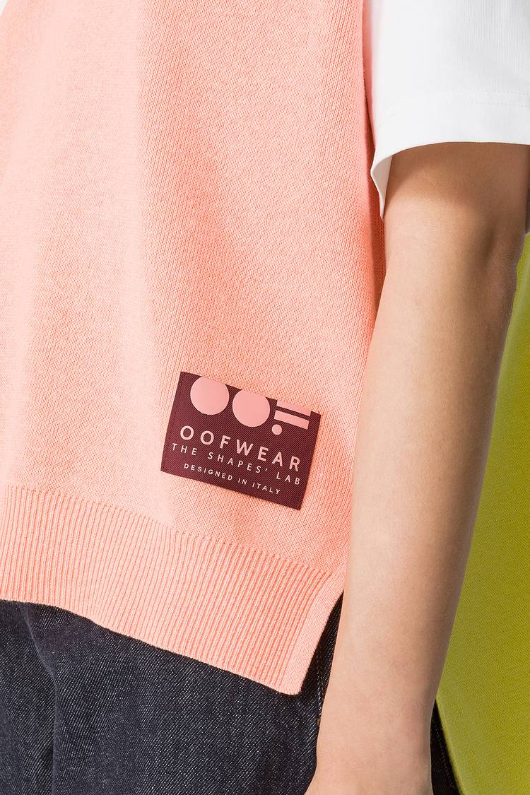 Oof Wear GILET COLORATO IN COTONE 4057 - PESCA/LIME Online