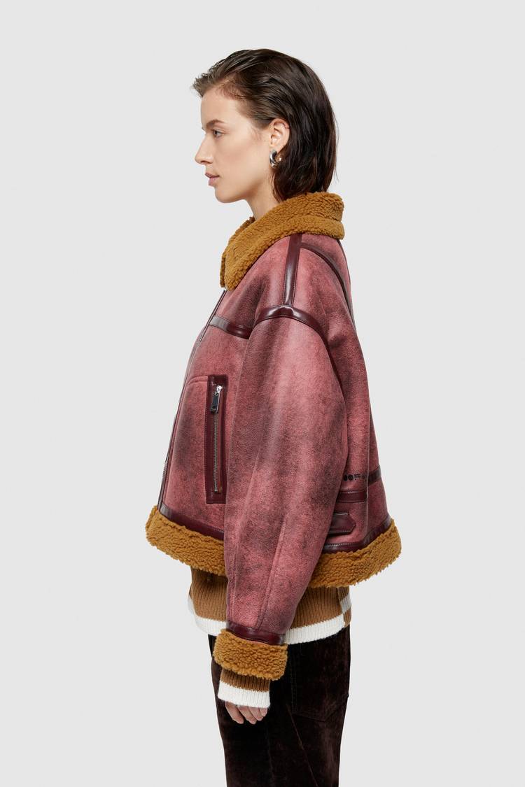 Oof Wear GIACCA CORTA REVERSIBILE 9262 IN ECO-MONTONE - ROSA/COCCIO Negozio