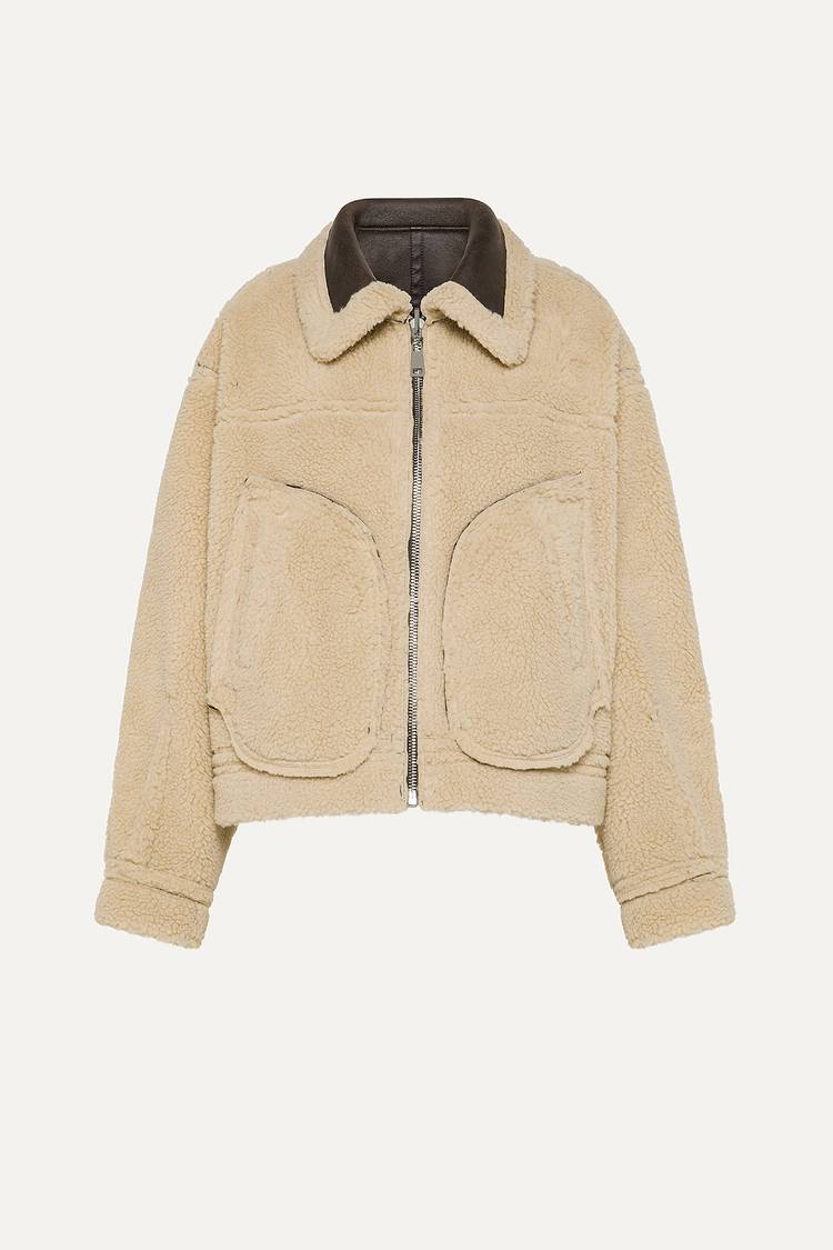 Oof Wear GIACCA CORTA REVERSIBILE 9262 IN ECO-MONTONE - MARRONE/CREMA Italy