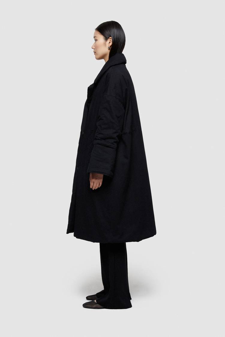 Oof Wear GIACCA LUNGA 9244 IN GABARDINA DI COTONE - NERO Vendita
