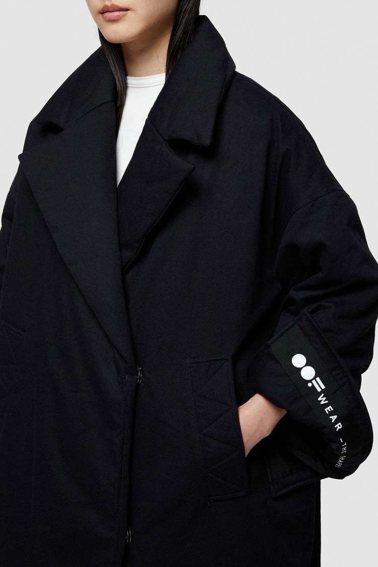 Oof Wear GIACCA LUNGA 9244 IN GABARDINA DI COTONE - NERO Vendita