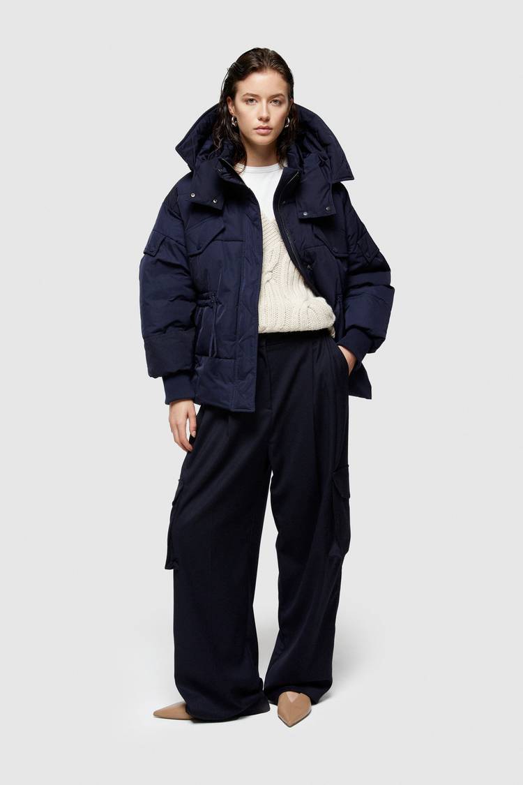 Oof Wear GIACCA CORTA 9234 IN NYLON MEMORY - BLU NOTTE Pezzi Unici