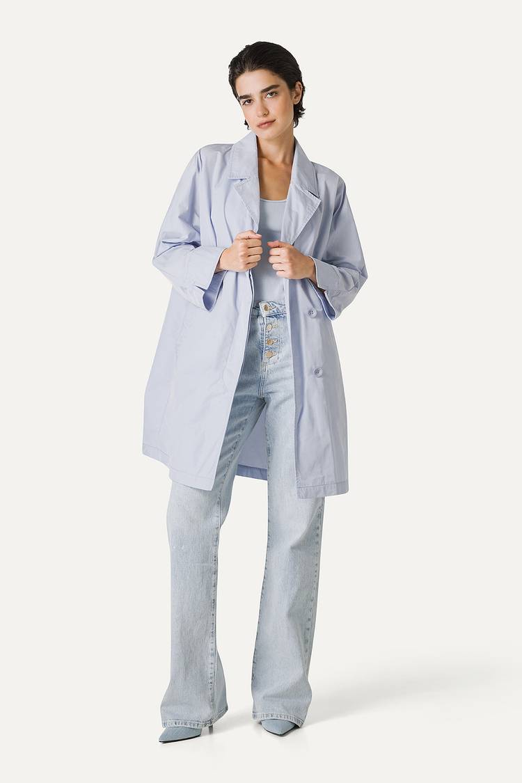 Oof Wear TRENCH IN NYLON MEMORY 9138 - GHIACCIO Soddisfazione Garantita