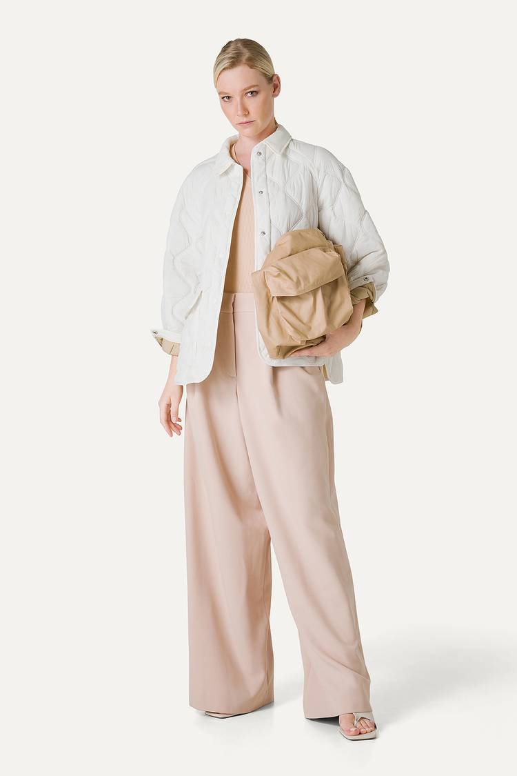 Oof Wear GIACCA A CAMICIA OVER IN NYLON LEGGERO TRAPUNTATO 9222 - BURRO Convenienza