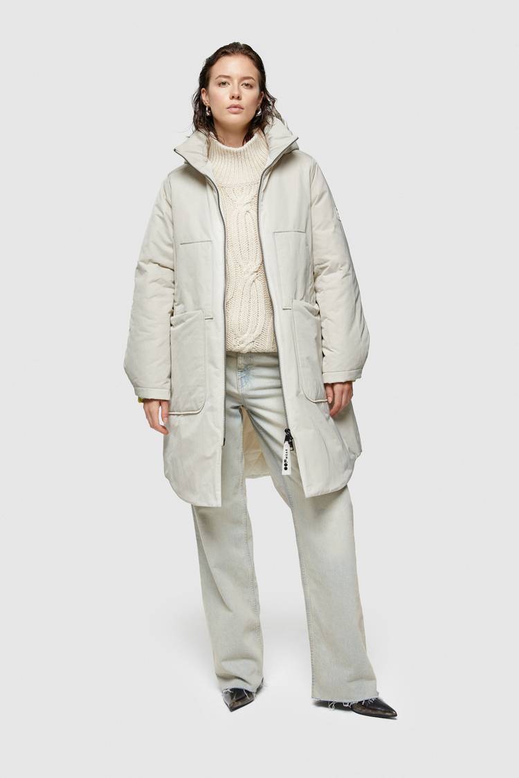 Oof Wear PARKA LUNGO 9094 IN NYLON MEMORY - PANNA Novità