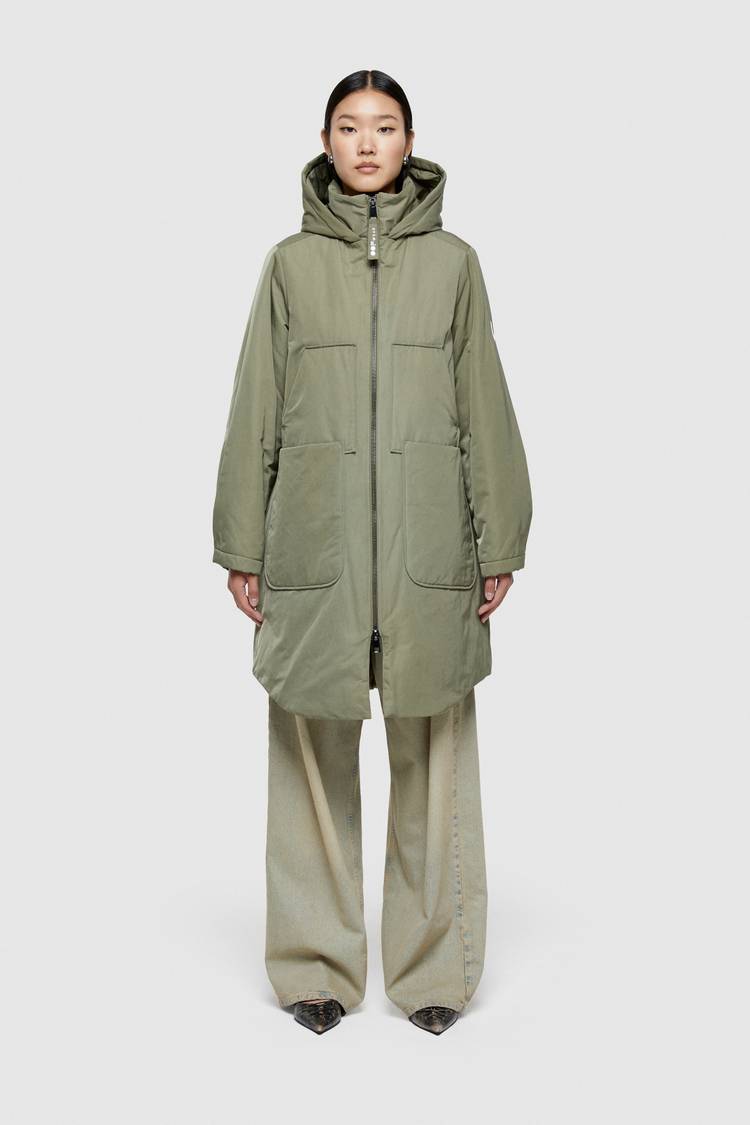 Oof Wear PARKA LUNGO 9094 IN NYLON MEMORY - VERDE MIMETICO Offerta