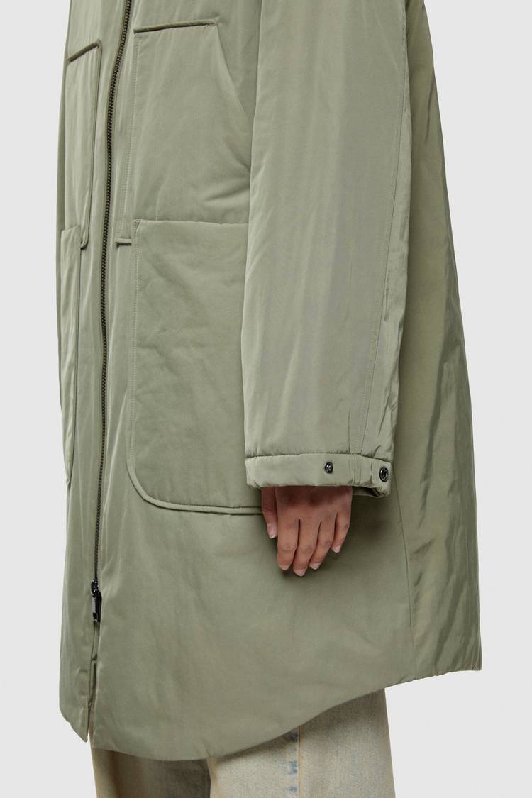 Oof Wear PARKA LUNGO 9094 IN NYLON MEMORY - VERDE MIMETICO Offerta