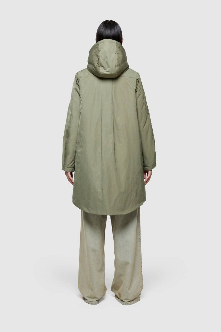 Oof Wear PARKA LUNGO 9094 IN NYLON MEMORY - VERDE MIMETICO Offerta