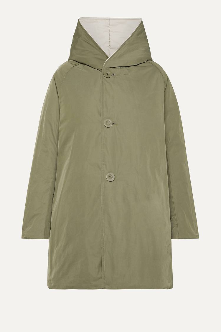 Oof Wear IMPERMEABILE REVERSIBILE 9410 IN NYLON MEMORY CON CAPPUCCIO - PANNA/VERDE MILITARE Economico