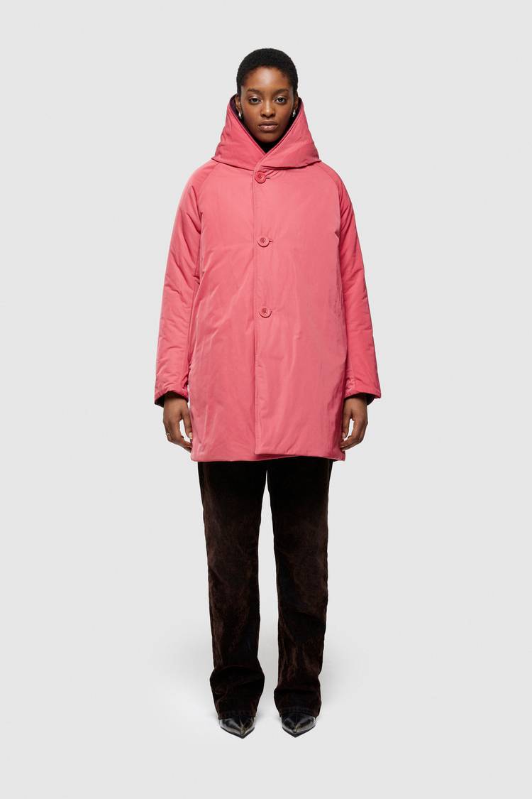 Oof Wear IMPERMEABILE REVERSIBILE 9410 IN NYLON MEMORY CON CAPPUCCIO - PRUGNA/DUST ROSE Outlet