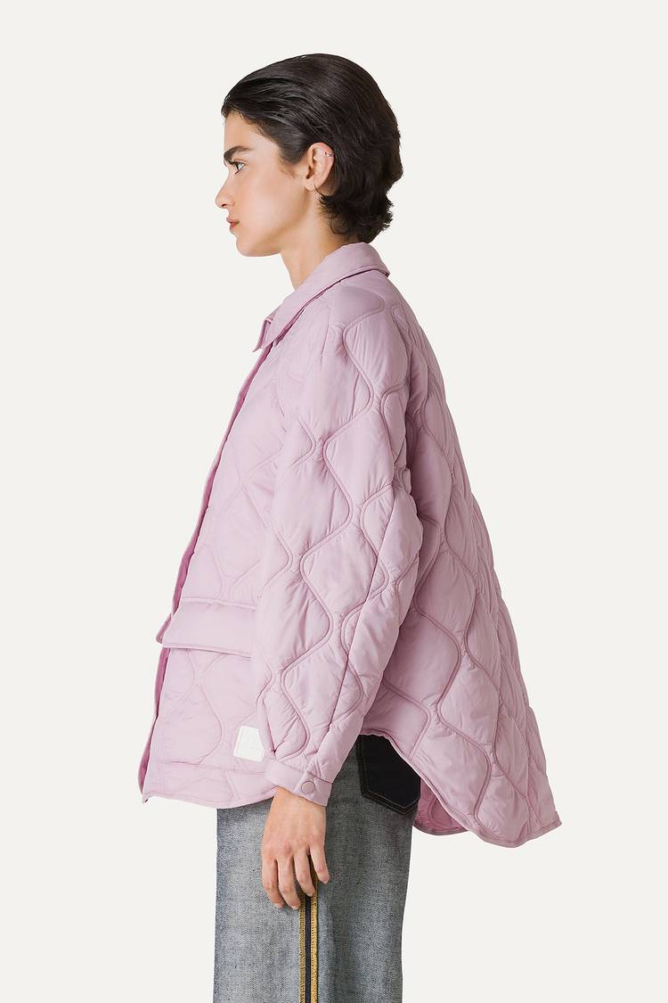 Oof Wear GIACCA A CAMICIA OVER IN NYLON LEGGERO TRAPUNTATO 9222 - ROSA Saldi Di Fabbrica