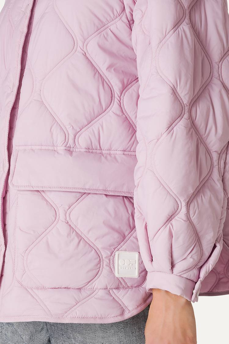 Oof Wear GIACCA A CAMICIA OVER IN NYLON LEGGERO TRAPUNTATO 9222 - ROSA Saldi Di Fabbrica
