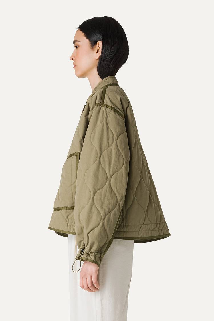 Oof Wear GIACCA CORTA SVASATA IN COTONE TRAPUNTATO 9224 - VERDE MUSCHIO I Più Venduti