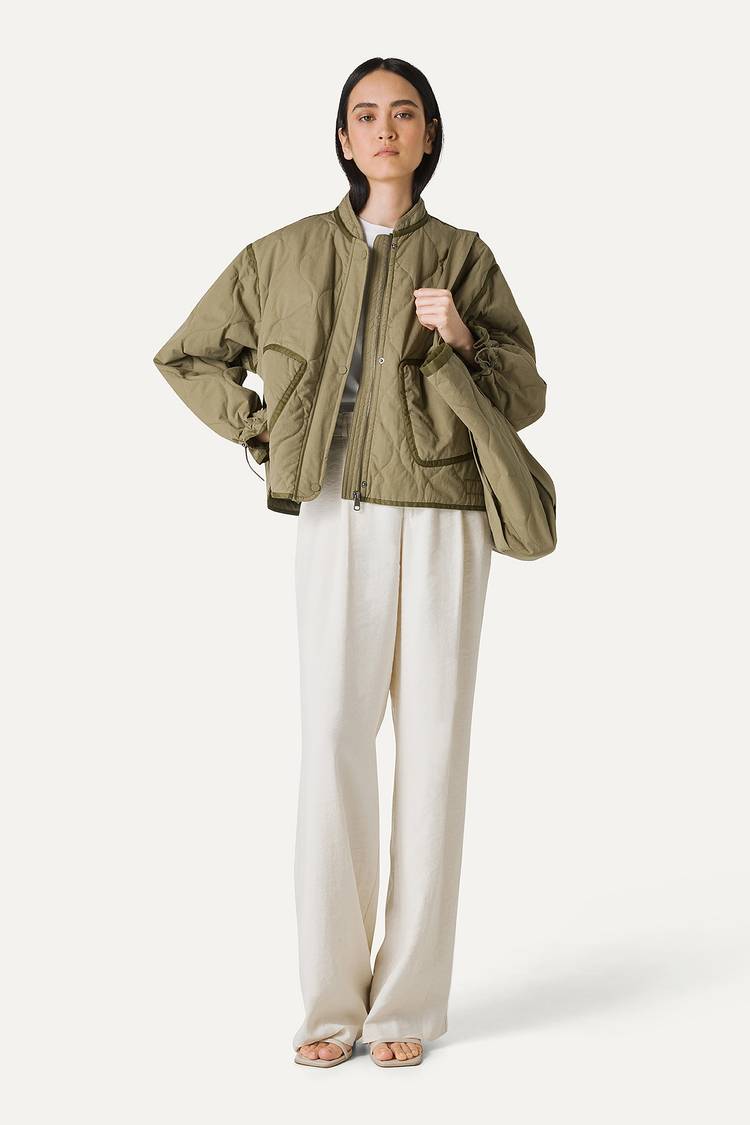 Oof Wear GIACCA CORTA SVASATA IN COTONE TRAPUNTATO 9224 - VERDE MUSCHIO I Più Venduti